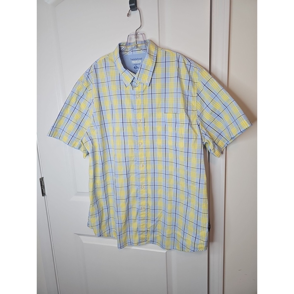 Men's Saddlebred Short Sleeve Dress Shirt- Classic Fit- XL Cotton-polyester